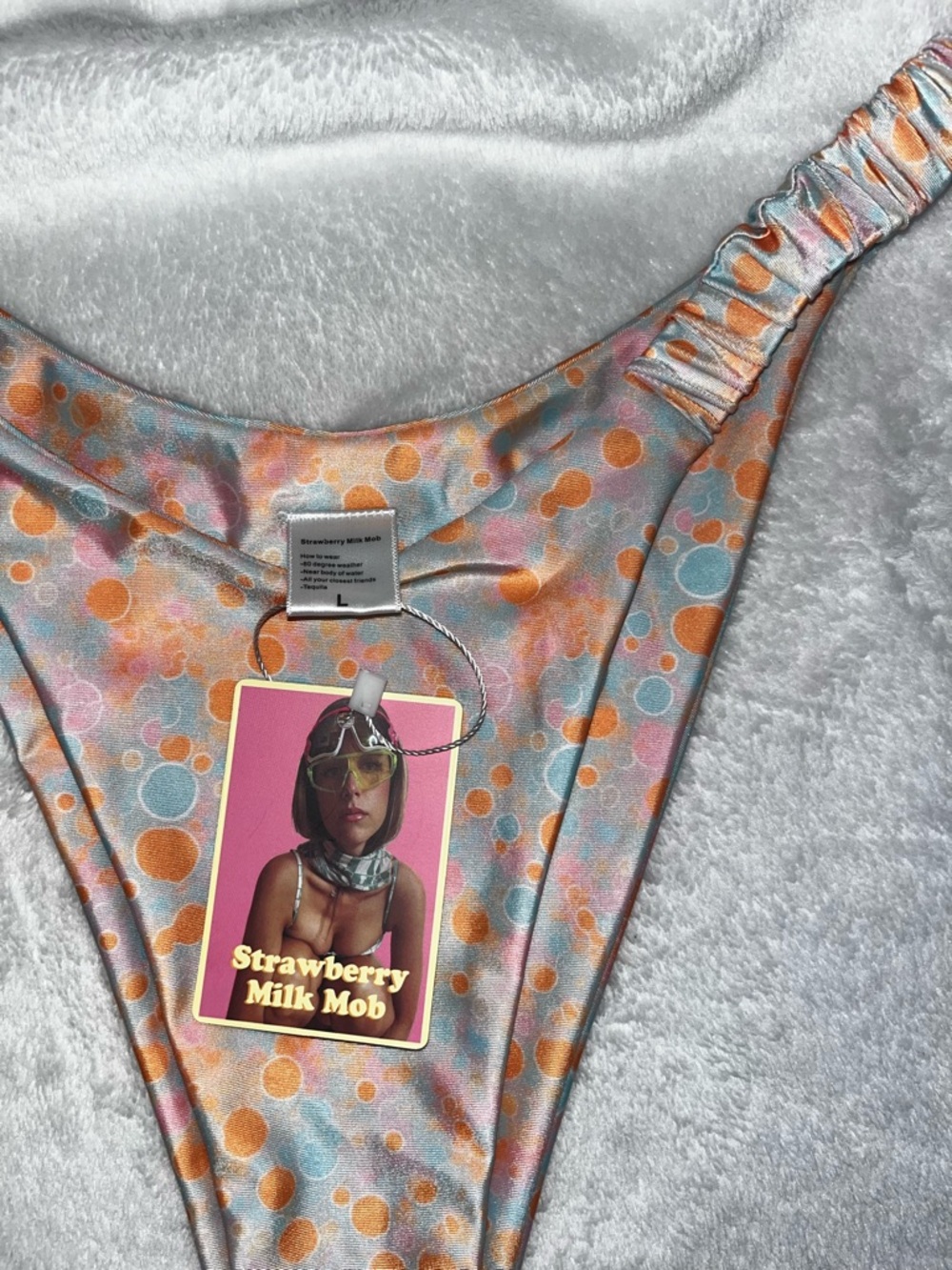 Strawberry Milk Mob Polka Bikini Bottom